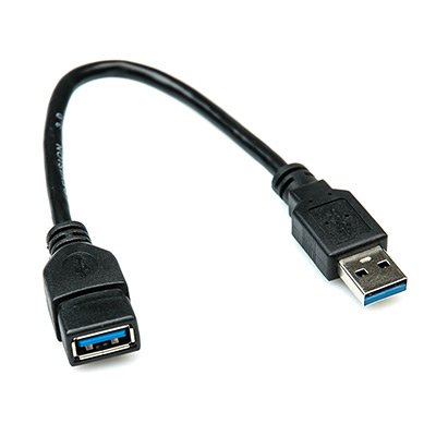Удлинитель USB Type-A F - USB Type-A M v3.0 чёрный, 15см CU-0702 Black main photo