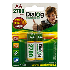 NiMH rechargeable AA batteries Dialog HR6/2700-2B