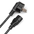 Электрический кабель Schuko M угловой - IEC C13 M, чёрный, 1,5м CP-0315 Black