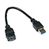 Удлинитель USB Type-A F - USB Type-A M v3.0 чёрный, 15см CU-0702 Black