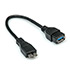 Кабель OTG Micro USB Type B - USB Type A v3.0 чёрный, 10см CU-0901 Black