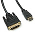 Кабель HDMI Type-A M -  DVI-D M (Single link) v1.4 чёрный 1.8м CV-0518 Black