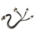 Зарядный кабель USB Type-A M - Apple 30-pin; Apple Lightning; Micro USB Type-B чёрный 25 см HC-A3802