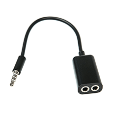 Аудиокабель-разветвитель minijack M 3.5 мм - 2x minijack F 3.5 мм 15см чёрный Dialog CA-0001 Black