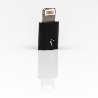 Переходник Micro USB Type-B F - Apple Lightning M чёрный CI-0001 Black main photo