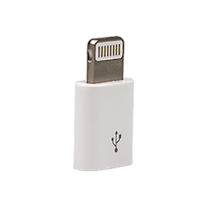 Переходник Micro USB Type-B F - Apple Lightning M белый Dialog CI-0001 White
