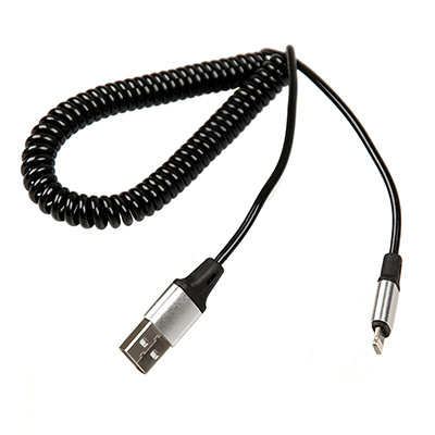 Spiral cable USB - Apple lightning 1.7m CI-0317S Black main photo