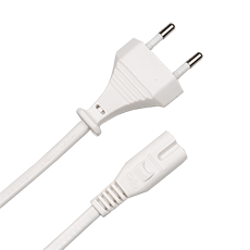 Электрический кабель Евровилка M - IEC C7 (Евроразъем) белый 1,5м Dialog CP-0115 White