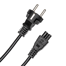 Электрический кабель Schuko M прямой - IEC C5 M, чёрный, 1,5м Dialog CP-0215 Black