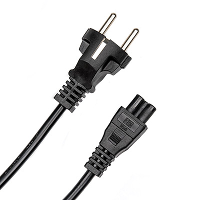 Электрический кабель Schuko M прямой - IEC C5 M, чёрный, 1,5м CP-0215 Black main photo