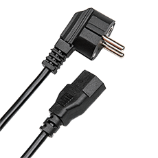 Электрический кабель Schuko M угловой - IEC C13 M, чёрный, 1,5м Dialog CP-0315 Black