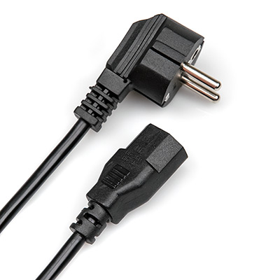 Электрический кабель Schuko M угловой - IEC C13 M, чёрный, 1,5м CP-0315 Black main photo