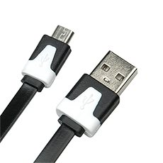 USB-Micro USB flat cable 1.8m Dialog CU-0318F Black