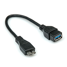 OTG (HOST) cable microUSB B v3.0 (M) - USB A v3.0  Dialog CU-0901 Black