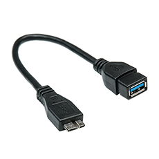 Кабель OTG Micro USB Type B - USB Type A v3.0 чёрный, 10см Dialog CU-0901 Black