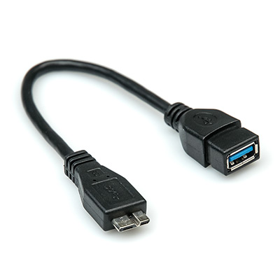 Кабель OTG Micro USB Type B - USB Type A v3.0 чёрный, 10см CU-0901 Black main photo