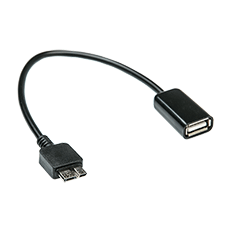 Кабель OTG Micro USB Type B v3.0 - USB Type A v2.0 чёрный, 10см Dialog CU-1001 Black