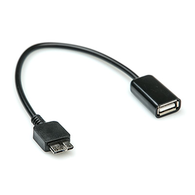 Кабель OTG Micro USB Type B v3.0 - USB Type A v2.0 чёрный, 10см CU-1001 Black main photo