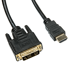 Кабель HDMI Type-A M -  DVI-D M (Single link) v1.4 чёрный 1.8м Dialog CV-0518 Black