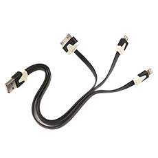 Зарядный кабель USB Type-A M - Apple 30-pin; Apple Lightning; Micro USB Type-B чёрный 25 см Dialog HC-A3802