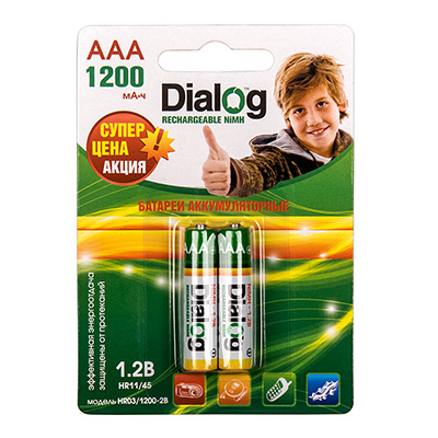 NiMH rechargeable AAA batteries HR03/1200-2B main photo