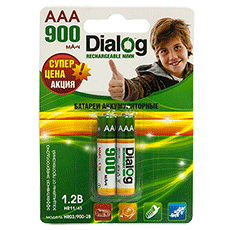 NiMH rechargeable AAA batteries Dialog HR03/900-2B