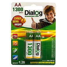 NiMH rechargeable AA batteries Dialog HR6/1300-2B