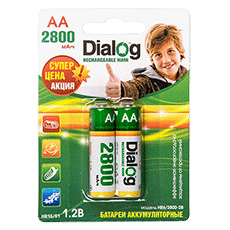NiMH rechargeable AA batteries Dialog HR6/2800-2B