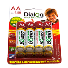 Щелочные батарейки AA Dialog LR6-8B