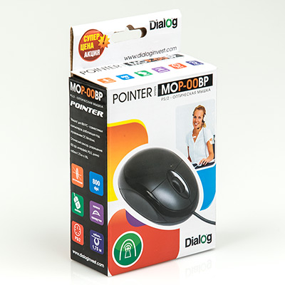 Мышь Dialog Pointer MOP-00BP Black PS/2 Мышь Dialog Pointer MOP-00BP Black PS/2